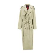 Klassieke Salie Trenchcoat Balenciaga , Beige , Dames