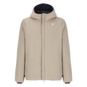 Omkeerbare Blauw Beige Hoodie Jas K-Way , Beige , Heren