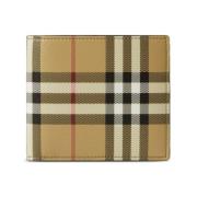 Vintage Check Portemonnee Grijs Burberry , Beige , Dames