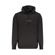 Zwarte Katoenen Hoodie Sweatshirt Logo Print Calvin Klein , Black , He...