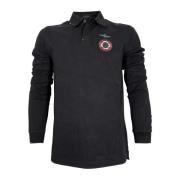 Lange mouw militaire stijl polo zwart Aeronautica Militare , Black , H...