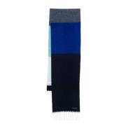 Blauw Multicolor Geborsteld Afwerking Sjaal Paul Smith , Multicolor , ...