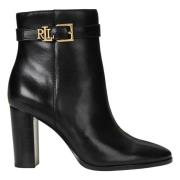 Klassieke Leren Laars met LRL Logo Ralph Lauren , Black , Dames