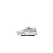 Beige Sneakers met Logo Detail Premiata , Beige , Dames