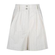 Pinstripe Witte Shorts met Plooien Golden Goose , White , Dames