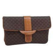 Pre-owned Leather clutches Celine Vintage , Brown , Dames