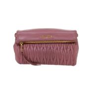 Pre-owned Leather clutches Miu Miu Pre-owned , Pink , Dames