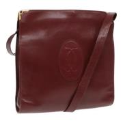 Pre-owned Leather shoulder-bags Cartier Vintage , Red , Dames