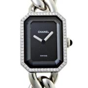 Pre-owned Stainless Steel watches Chanel Vintage , Black , Dames