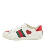 Pre-owned Leather sneakers Gucci Vintage , White , Dames