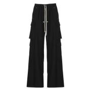 Zwarte Cargo Broek Elastische Taille Koord Rick Owens , Black , Heren