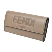 Pre-owned Leather wallets Fendi Vintage , Beige , Dames