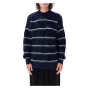 Blauwe Gestreepte Gebreide Trui Aw24 Comme des Garçons , Blue , Heren