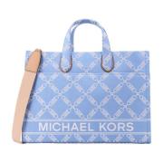 Blauwe handtas met Empire Logo Motif Michael Kors , Blue , Dames