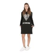 Zwarte Katoenen Jurk Love Moschino , Black , Dames