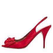 Pre-owned Satin heels Valentino Vintage , Red , Dames