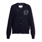 Cardigan met vintage-effect Maison Margiela , Blue , Dames