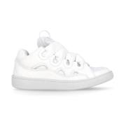 Witte Leren Sneakers met Ademende Details Lanvin , White , Dames