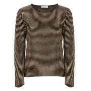 Polka Dot Cashmere Wool Sweater Kangra , Black , Dames