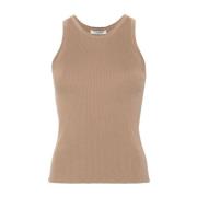 Gestreepte Tanktop Beige Max Mara , Beige , Dames