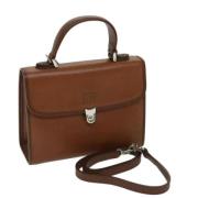 Pre-owned Leather handbags Burberry Vintage , Brown , Dames