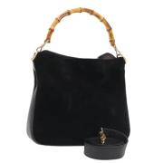 Pre-owned Suede handbags Gucci Vintage , Black , Dames