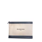 Pre-owned Leather clutches Balenciaga Vintage , Gray , Dames