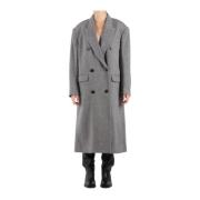 Zwarte Wollen Blend Jas Lexana Isabel Marant Étoile , Gray , Dames