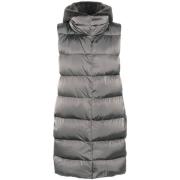 Gewatteerd antraciet capuchon bontvest Herno , Gray , Dames