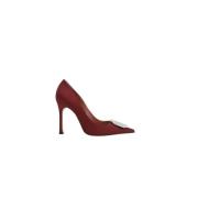 Burgundy Crystal Brooch Stilettohakken Amina Muaddi , Red , Dames