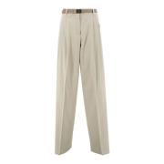 Beige Broek met Franse Zakken Max Mara Studio , Beige , Dames