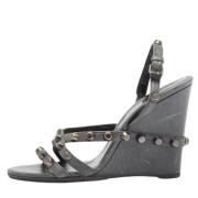 Pre-owned Leather sandals Balenciaga Vintage , Gray , Dames