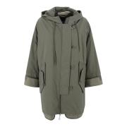 Omkeerbare capuchonparka van technisch katoen Max Mara Weekend , Green...