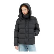 Gewatteerd Donsjack met Afneembare Capuchon Moncler , Black , Dames