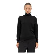 Wollen Highneck Top The Row , Black , Dames