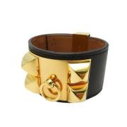 Pre-owned Leather bracelets Hermès Vintage , Black , Dames