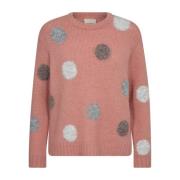 Gestippelde roze pullover must-have Freequent , Pink , Dames