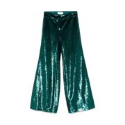 Groene Stijlvolle Broek Genny , Green , Dames