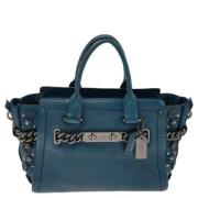 Pre-owned Leather handbags Coach Pre-owned , Blue , Dames