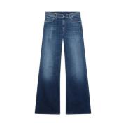 Wijde Pijp Denim Jeans Dondup , Blue , Dames