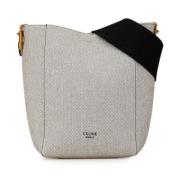 Pre-owned Canvas shoulder-bags Celine Vintage , White , Dames