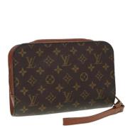 Pre-owned Canvas clutches Louis Vuitton Vintage , Brown , Dames