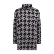 Lang Houndstooth Sweater met Turtleneck Soyaconcept , Gray , Dames