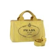 Pre-owned Canvas handbags Prada Vintage , Yellow , Dames