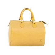 Pre-owned Leather handbags Louis Vuitton Vintage , Yellow , Dames