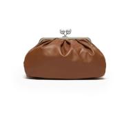 Nappa clutch met afneembare band Max Mara Weekend , Brown , Dames