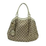 Pre-owned Canvas shoulder-bags Gucci Vintage , Beige , Dames