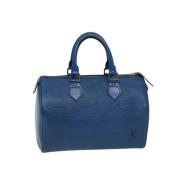 Pre-owned Leather handbags Louis Vuitton Vintage , Blue , Dames