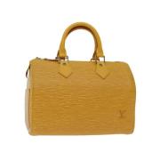 Pre-owned Leather handbags Louis Vuitton Vintage , Yellow , Dames