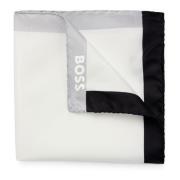 Luxe Zijden Zakdoek Hugo Boss , White , Heren